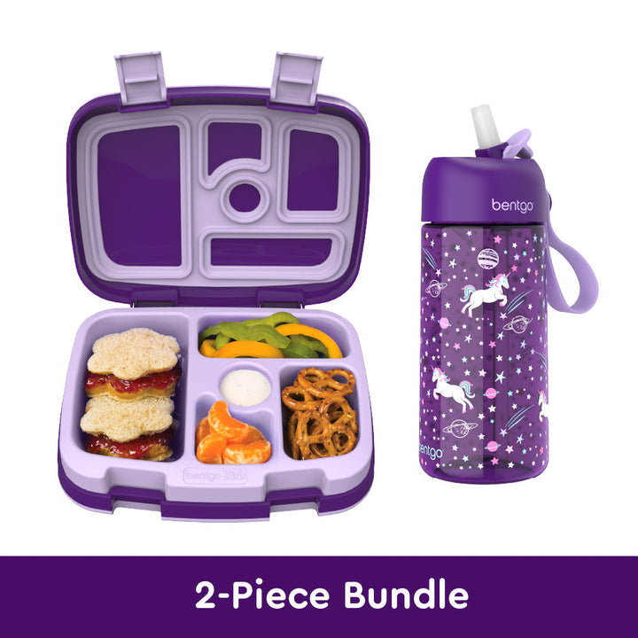 Bentgo Kids Prints Lunch Box & Water Bottle X2