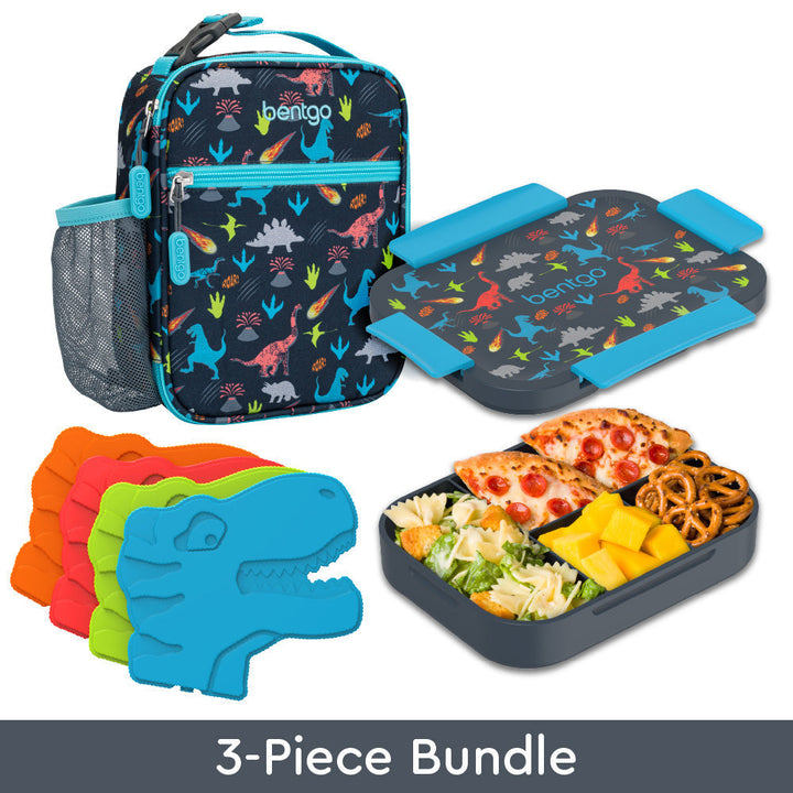 Bentgo Kids Snap & Go Lunch Box, Insulated Lunch Tote, & Ice Packs S7