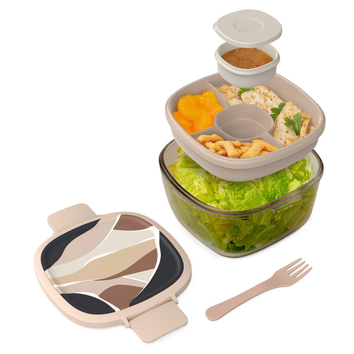 Bentgo Glass Prints All-in-One Salad Container Z4